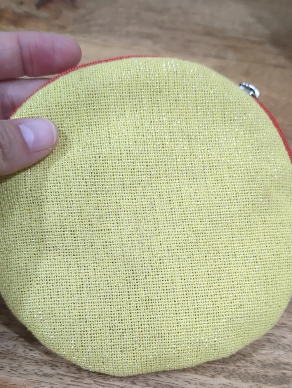 Anthropologie Yellow Embroidered Floral 'S' Coin Pouch